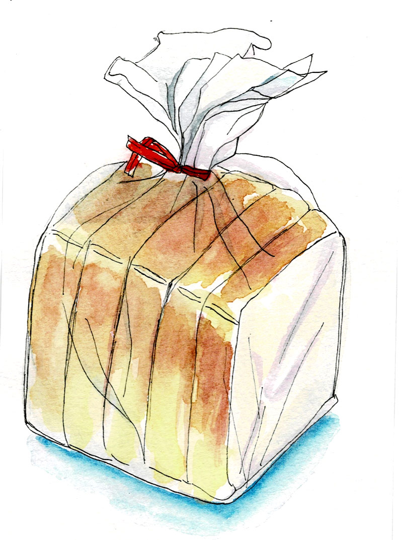 食パン 水彩イラスト 鈴木さんちの4コマ漫画